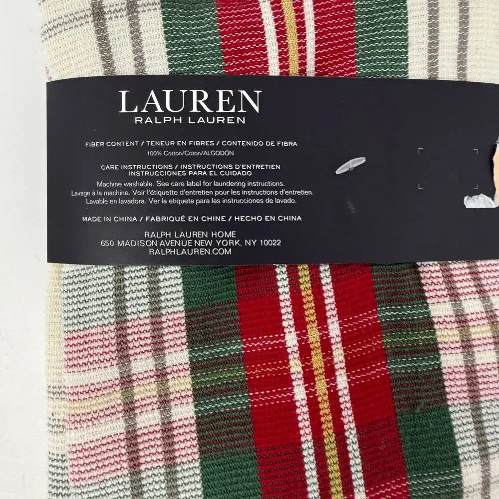NWT Lauren Ralph Lauren Holiday Plaid Kitchen Set Mini Mitt & 2 Towels Christmas